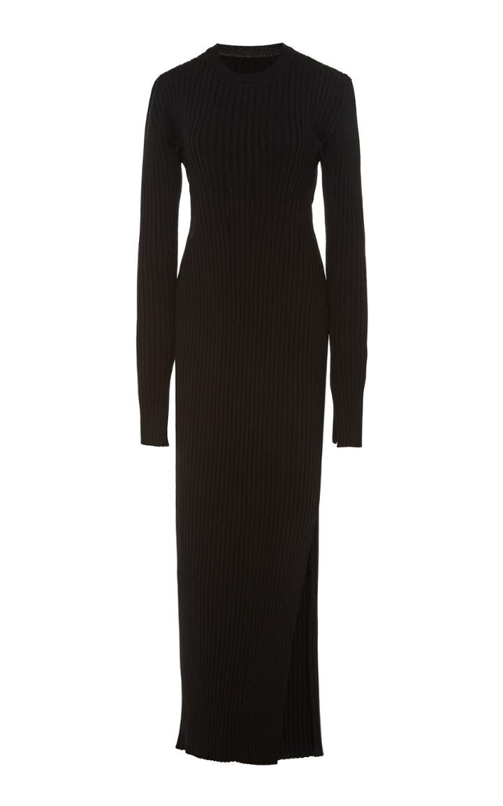 Marina Moscone Fitted Wool Gown