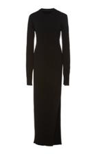 Marina Moscone Fitted Wool Gown