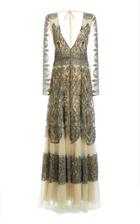 Moda Operandi Cucculelli Shaheen Woven Paisley Gunmetal Gown