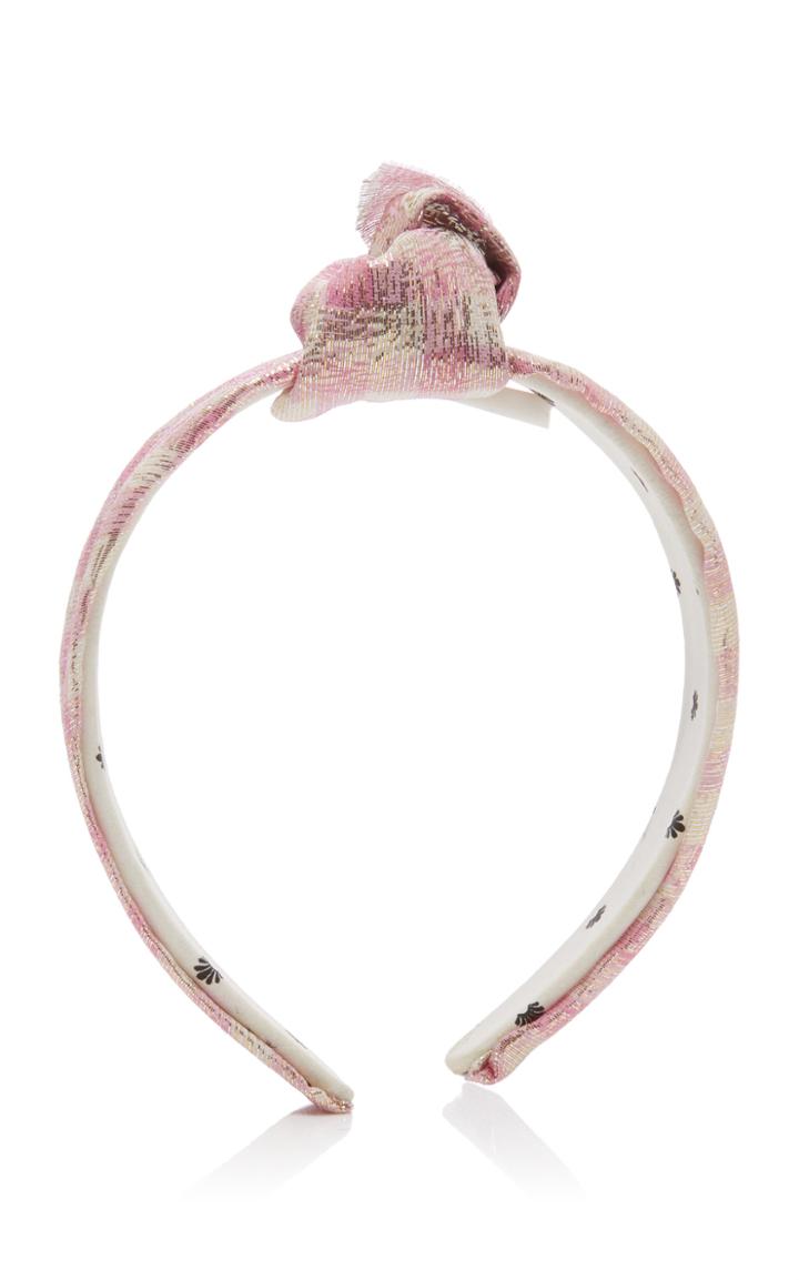 Lele Sadoughi X Loveshackfancy Checked Knotted Silk-blend Headband