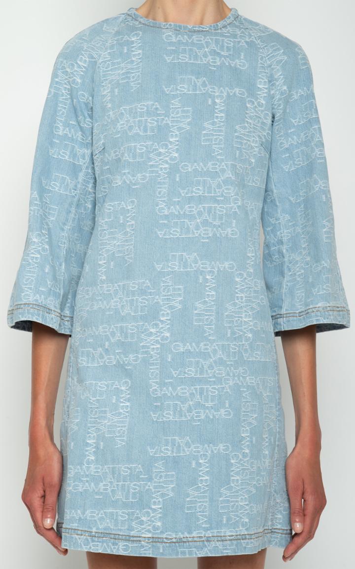 Moda Operandi Giambattista Valli Logo Denim Mini Dress