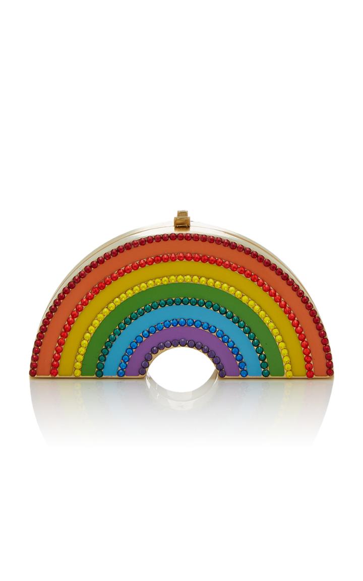 Judith Leiber Couture Rainbow Pillbox Clutch