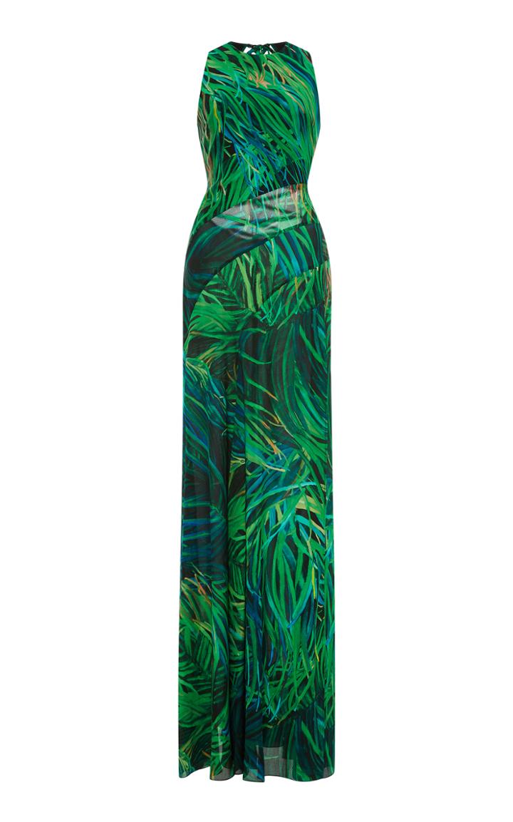 Elie Saab Printed Backless Gown
