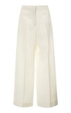 Jil Sander Pleated Stretch-silk Cropped Wide-leg Pants