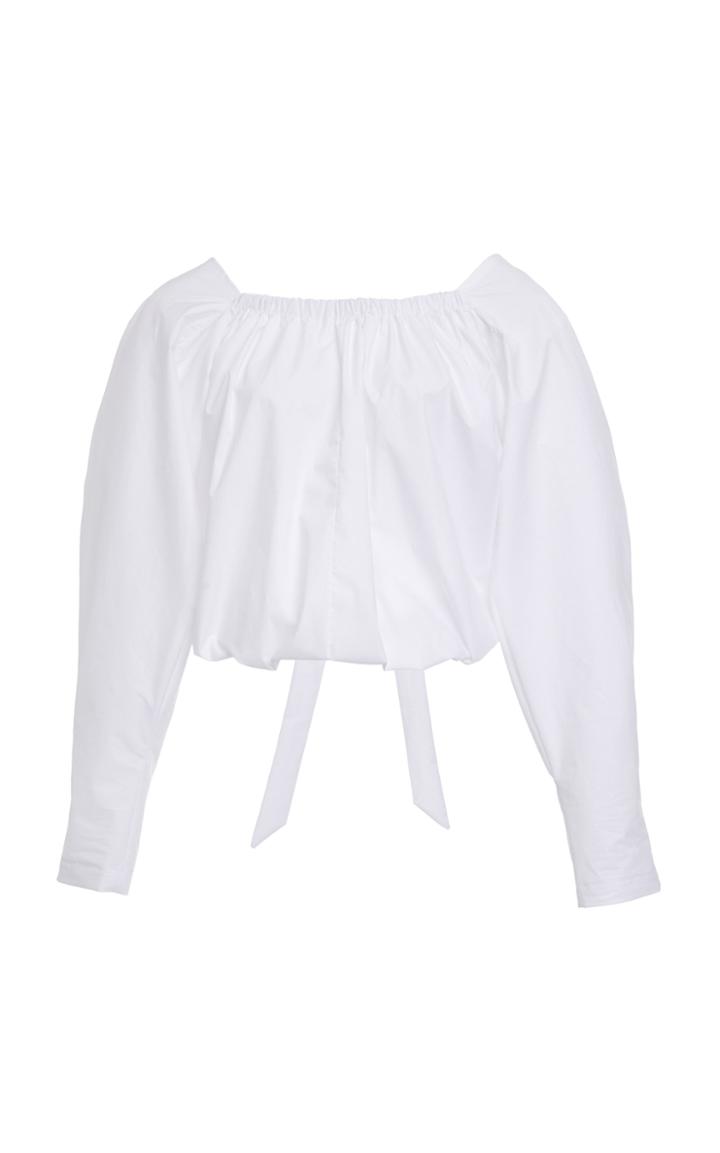 Moda Operandi Molly Goddard Bonnie Gathered Cotton Open-back Top Size: M