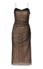 J. Mendel Embellished Ruched Silk Dress