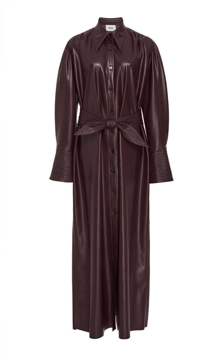 Nanushka Rosana Vegan Leather Button-front Dress