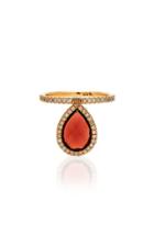 Nina Runsdorf M'o Exclusive Medium Red Garnet Flip Ring