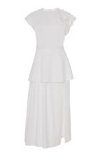 Christopher Kane Embellished Peplum Cotton-poplin Midi Dress