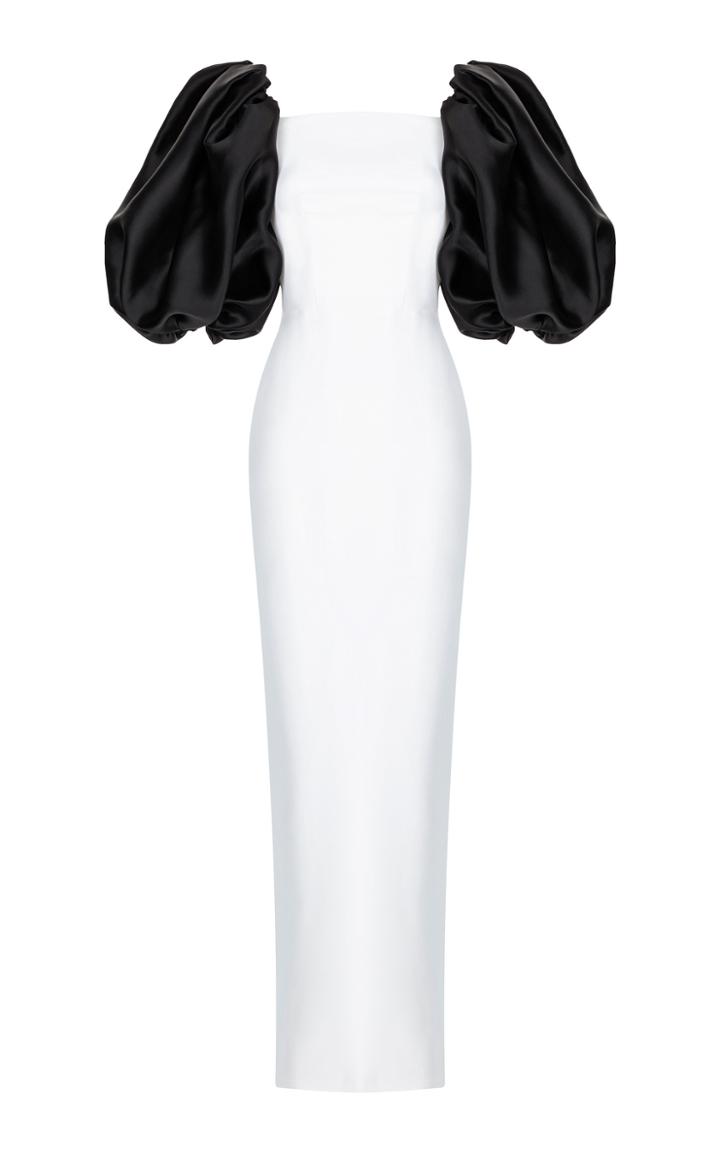 Moda Operandi Rasario Puff-sleeve Crepe Maxi Dress
