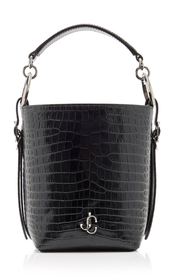 Jimmy Choo Varenne Croc-effect Leather Bucket Bag