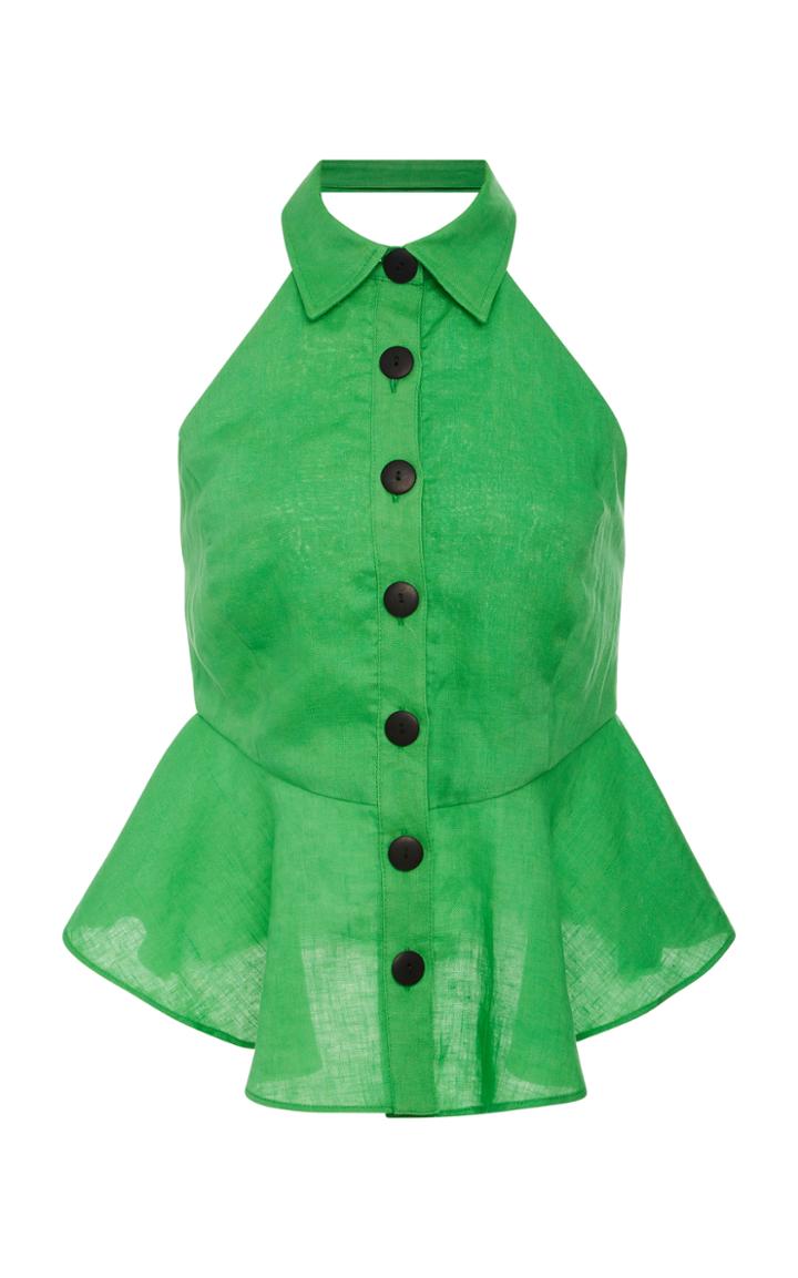 Mara Hoffman Button-down Linen Halter Top