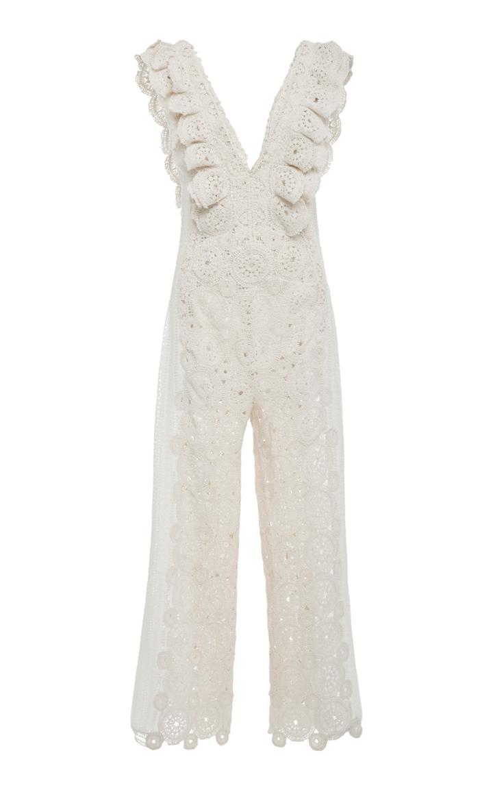 Jonathan Simkhai Macram Ruffle Jumpsuit