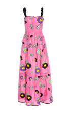 Yuliya Magdych Loves Me Loves Me Embroidered Linen Maxi Sundress