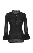 Jill Stuart Nyr Long Sleeve Knit Ruffle Top