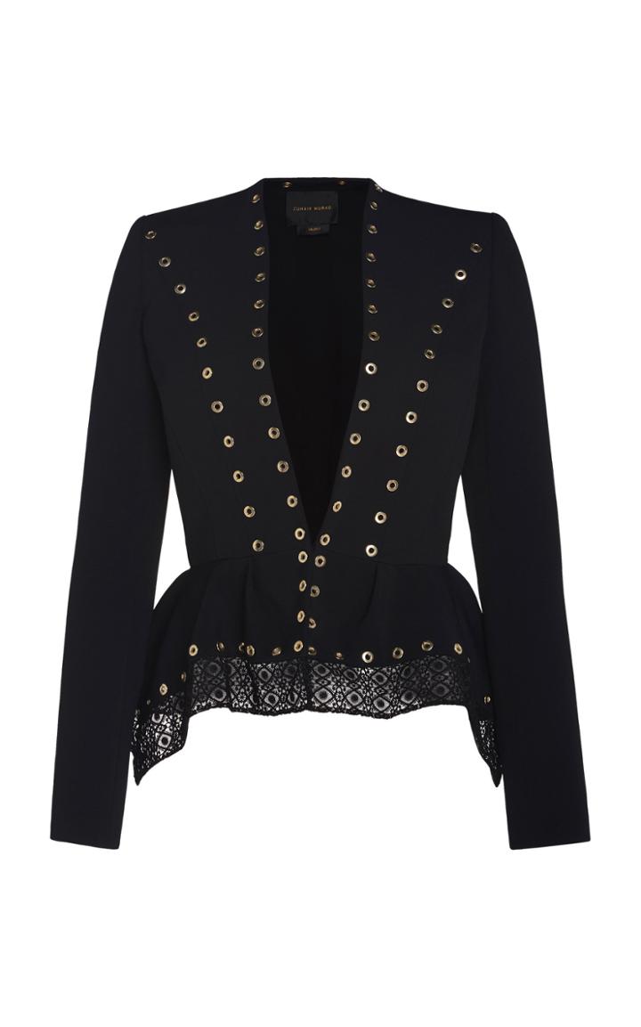 Moda Operandi Zuhair Murad Structured Ring-embellished Jacket Size: 34