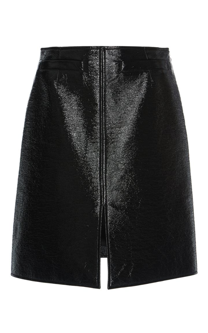 Courrges Patent Knee Length Skirt