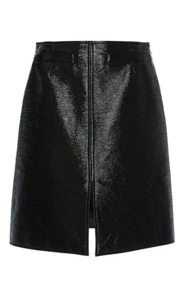 Courrges Patent Knee Length Skirt