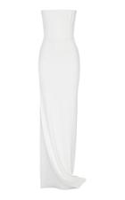 Alex Perry Mai Strapless Satin Crepe Side Split Gown