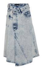 Proenza Schouler Asymmetrical Acid-wash Denim Midi Skirt