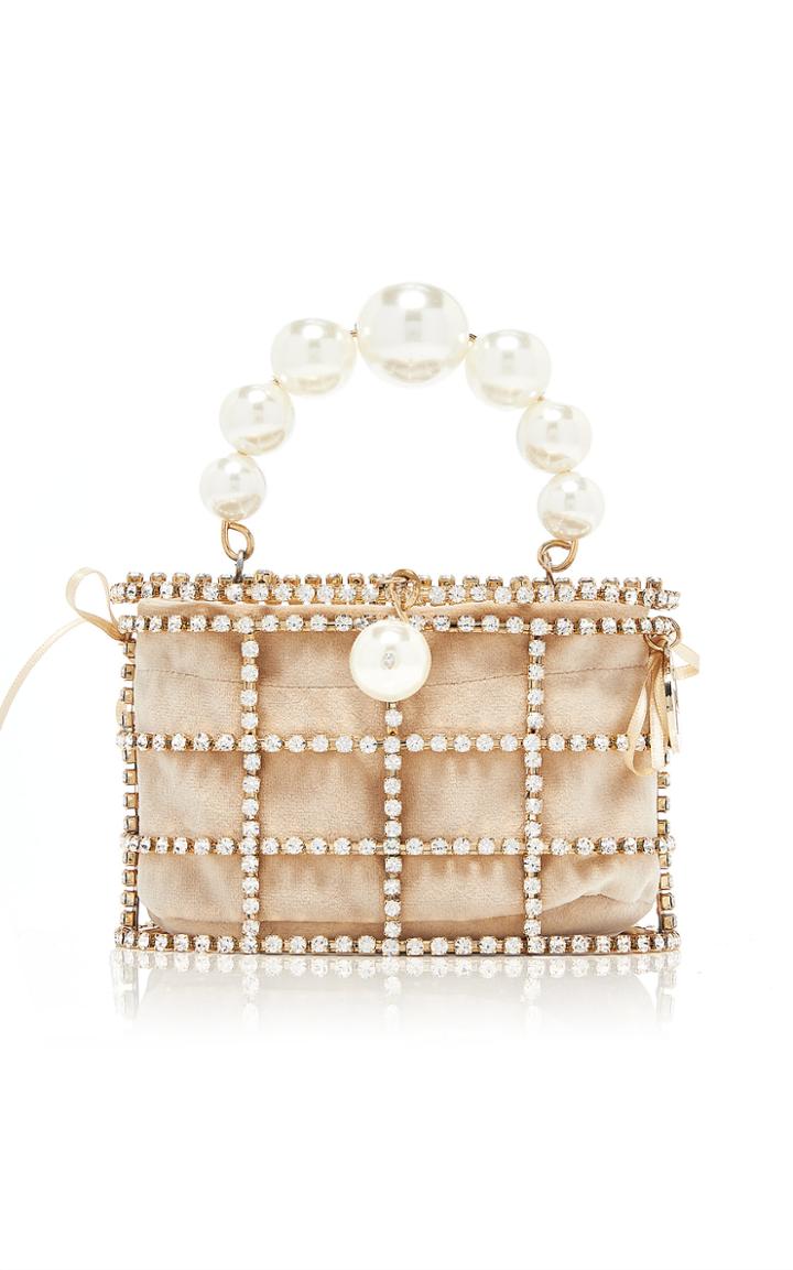Rosantica Mini Holli Pearl Caged Top Handle Bag