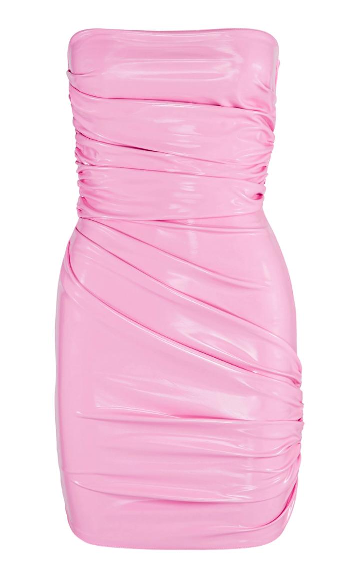 Alex Perry Exclusive Harris Ruched Vinyl Mini Dress Size: 10