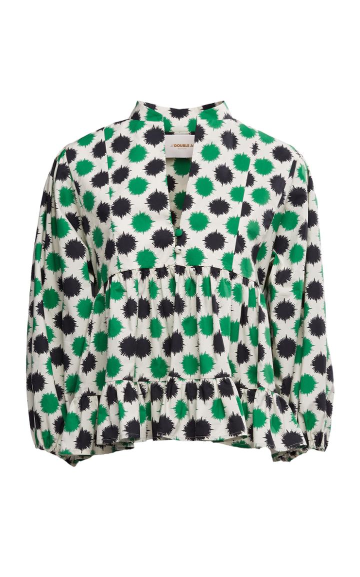 Moda Operandi La Doublej Quintana Printed Cotton Top Size: M