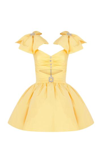 Raisa Vanessa Ribbon Shouldered Yellow Mini Dress