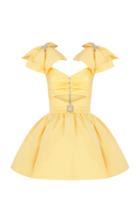 Raisa Vanessa Ribbon Shouldered Yellow Mini Dress