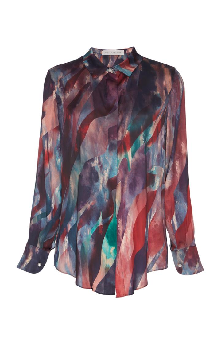 Sandra Mansour Zbre Satin Printed Shirt