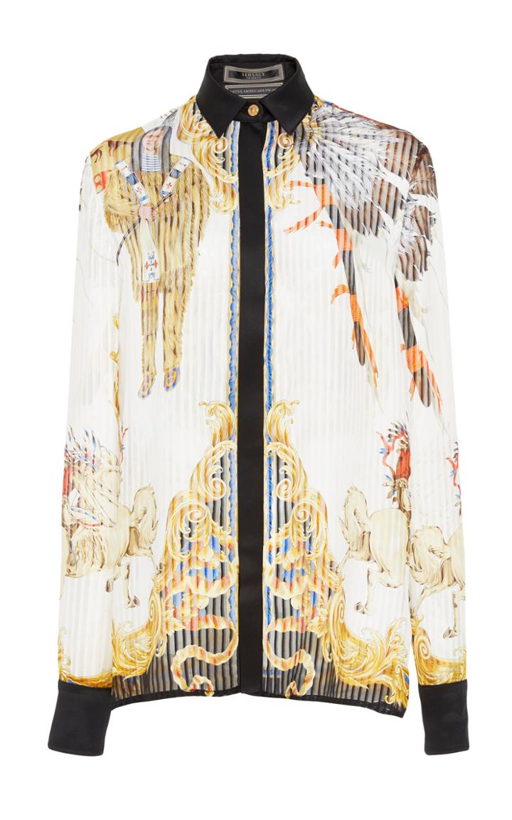Versace Faded Print Silk Shirt