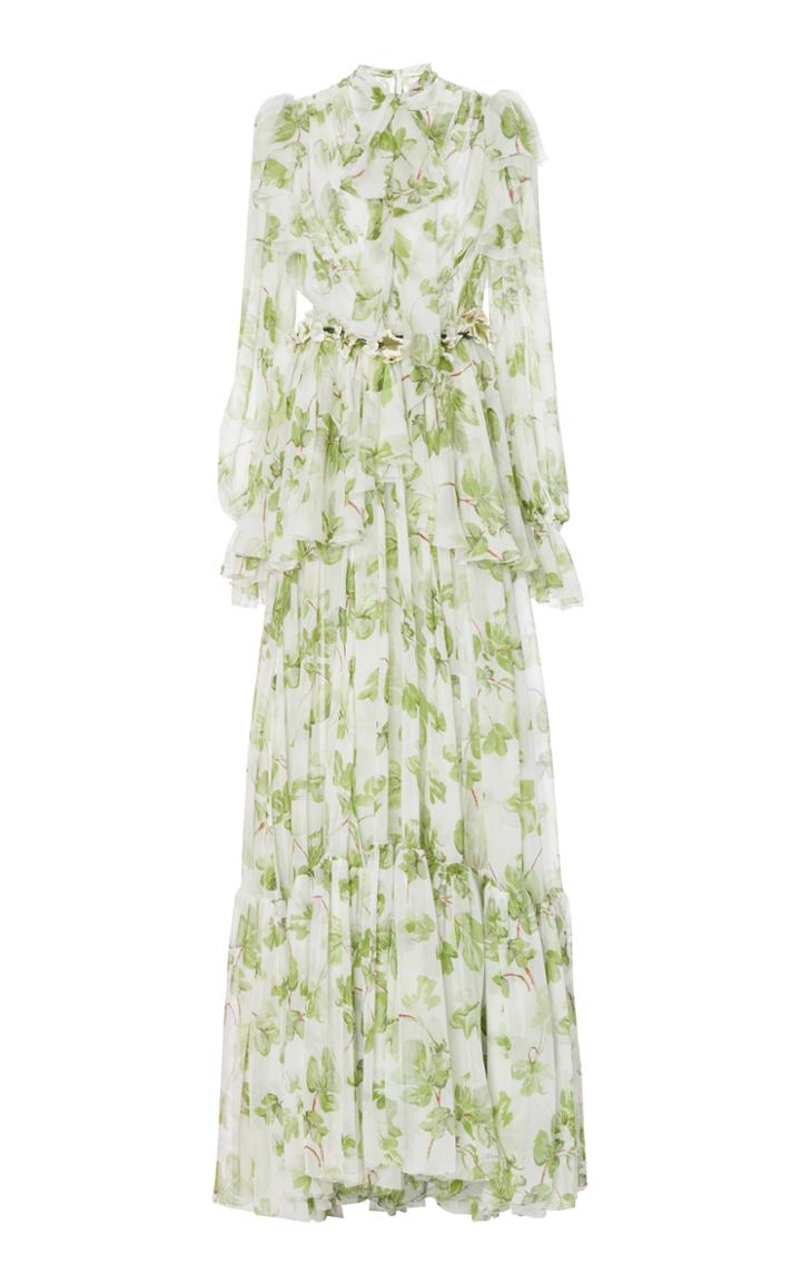Dolce & Gabbana Floral Long Sleeve Gown