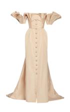 Moda Operandi Khyeli Silk Off-shoulder Trench Gown