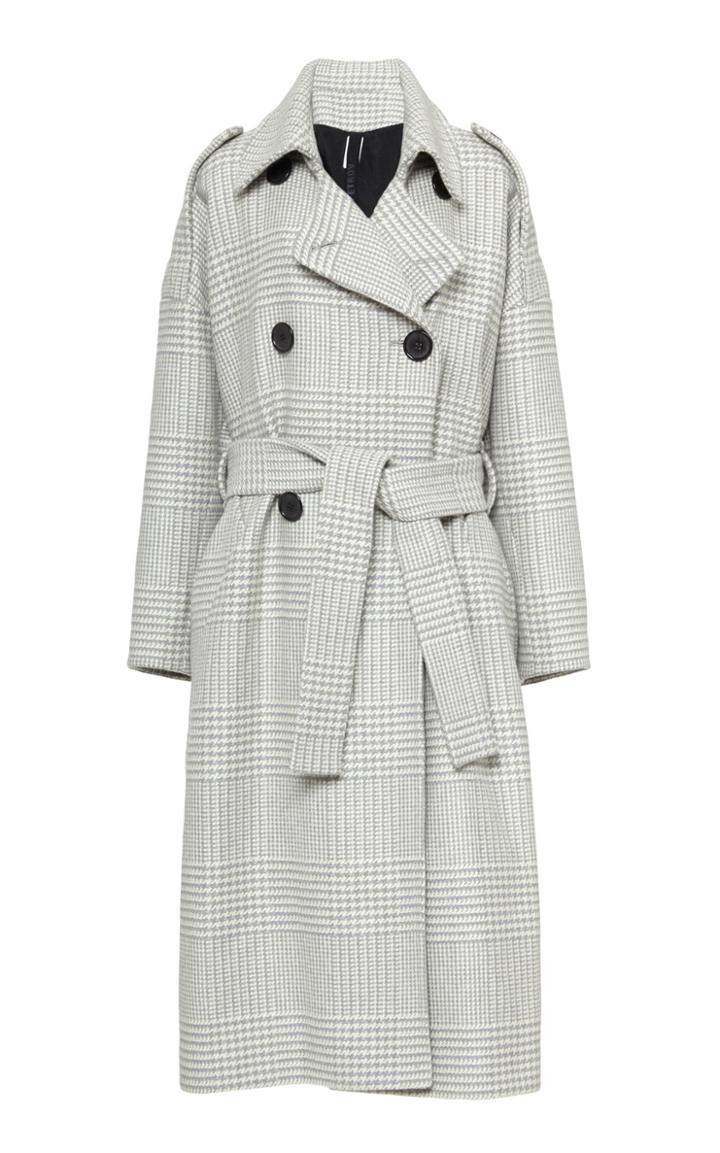 Petar Petrov Houndstooth Plaid Overcoat Size: 36