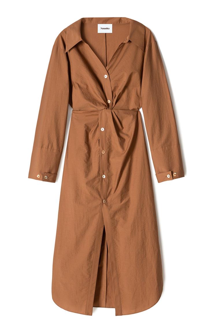 Moda Operandi Nanushka Ayse Twisted Cotton-blend Poplin Shirt Dress