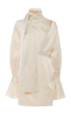 Acler Soto Tie-neck Tucked Mini Dress Size: 4