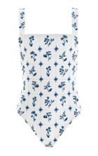 Moda Operandi Agua By Agua Bendita Caf Loza-hand Embroidered One-piece Swimsuit