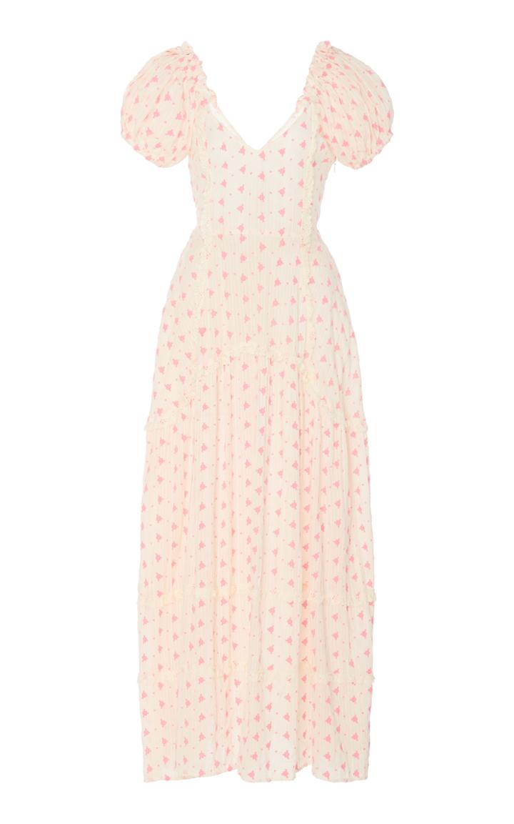 Moda Operandi Loveshackfancy Jeanette Cotton Pebble Maxi Dress Size: 00