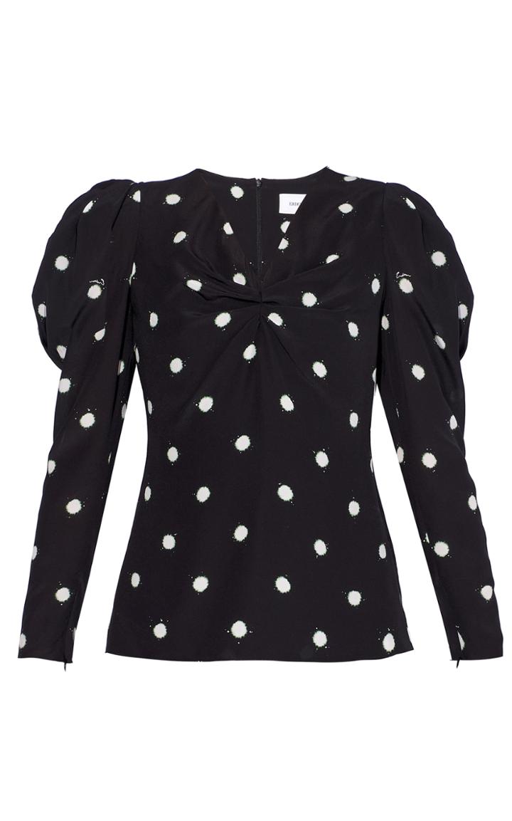 Moda Operandi Erdem Dorette Puff-sleeve Silk Top