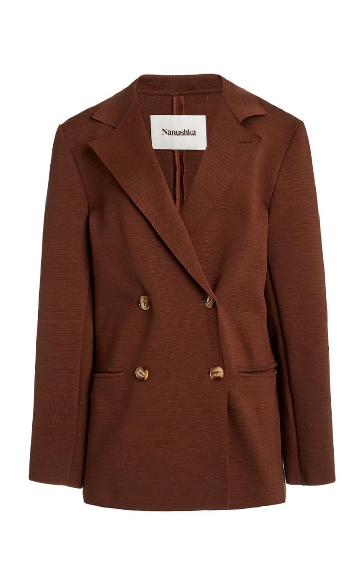 Moda Operandi Nanushka Aira Double-breasted Cady Blazer