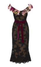 Marchesa Floral-embroidered Lace Cocktail Dress