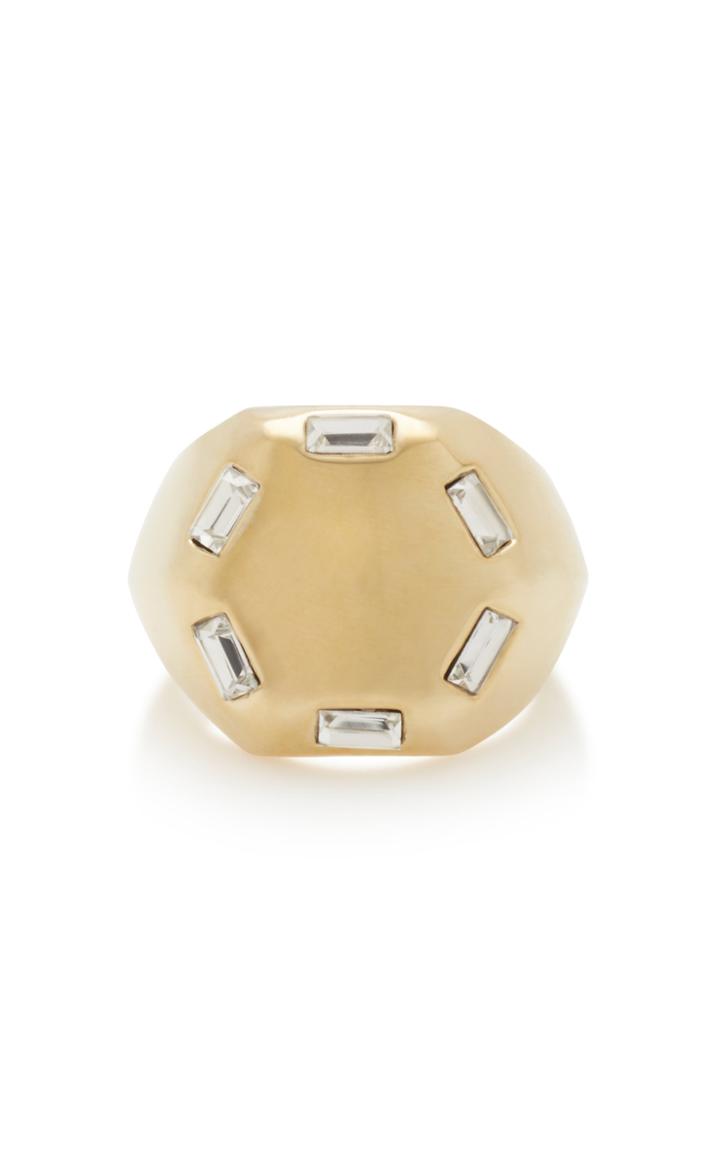 Lulu Frost Meta Gold-plated Crystal Ring