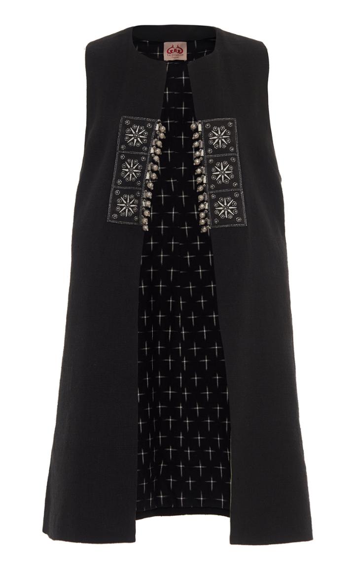 Moda Operandi Le Sirenuse Positano Molly Embellished Linen-cotton Long Vest Size: 38