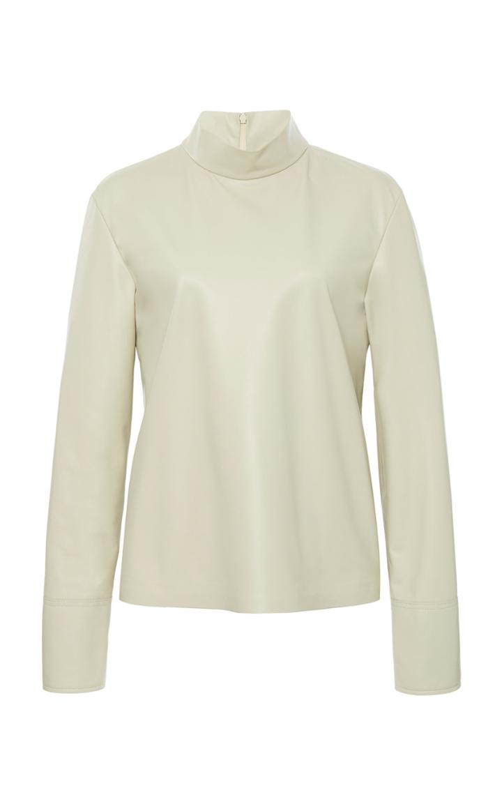 Joseph Bibo Nappa Leather Mockneck Top