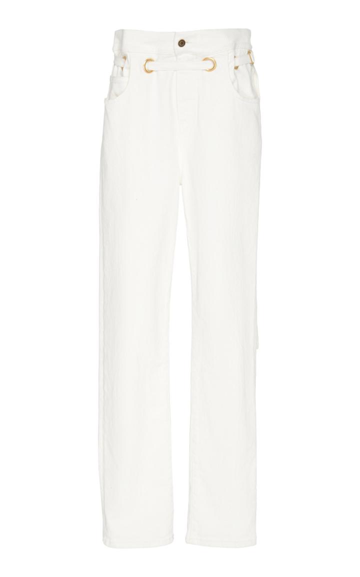 Philosophy Di Lorenzo Serafini Bull Stretch Paperbag High-waist Straight-leg Jean