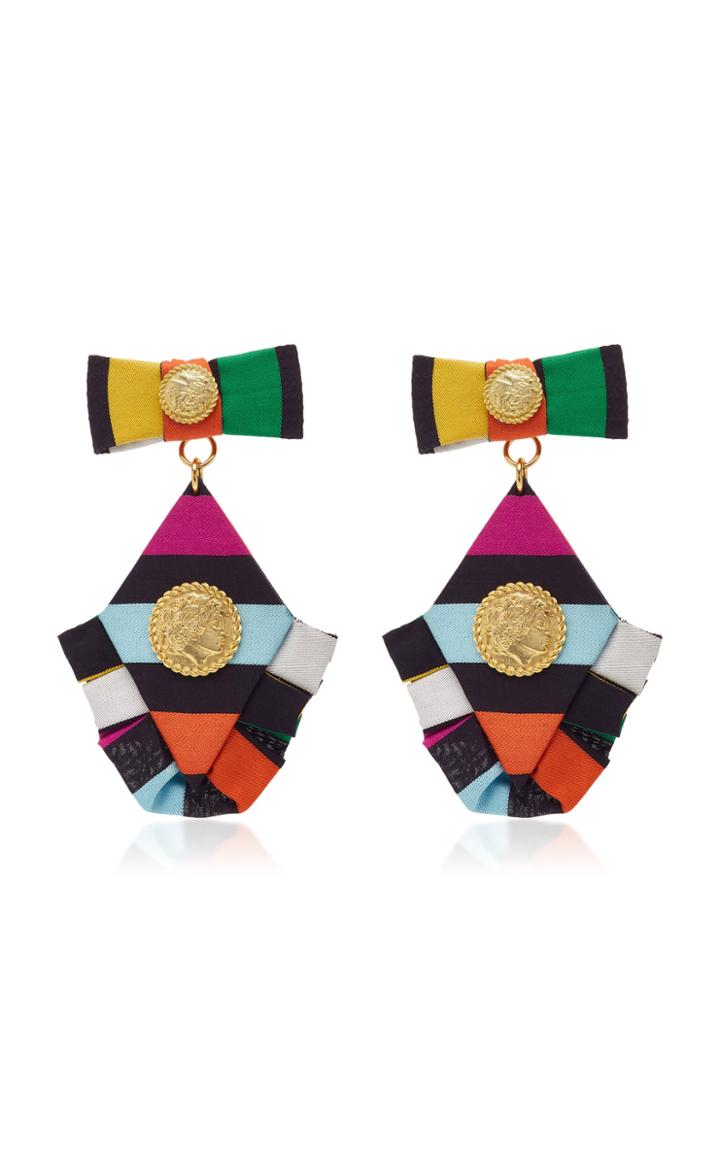 Caroline Constas Multicolored Diamond Ruffle Earrings