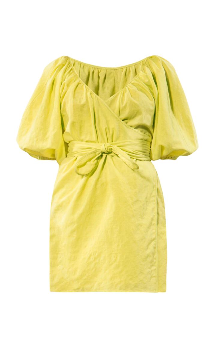 Mara Hoffman Coletta Organic Cotton-linen Mini Wrap Dress