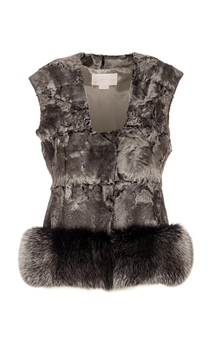 Genny Nickel Fur Vest