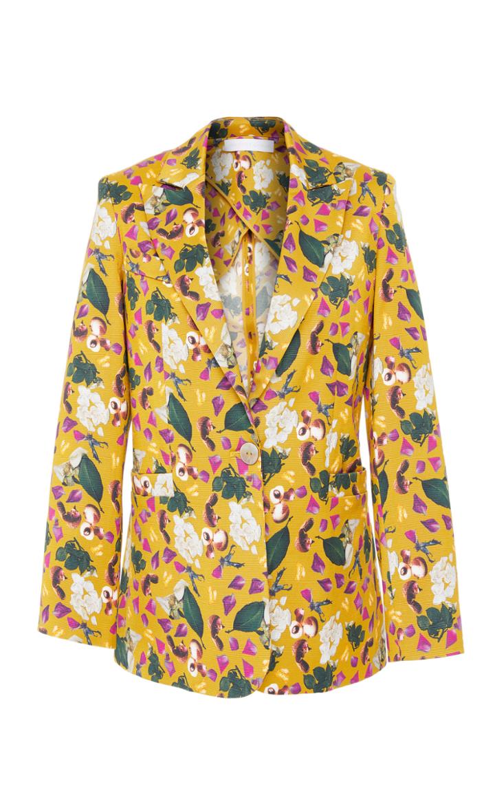 Christine Alcalay Peak Lapel Printed Blazer