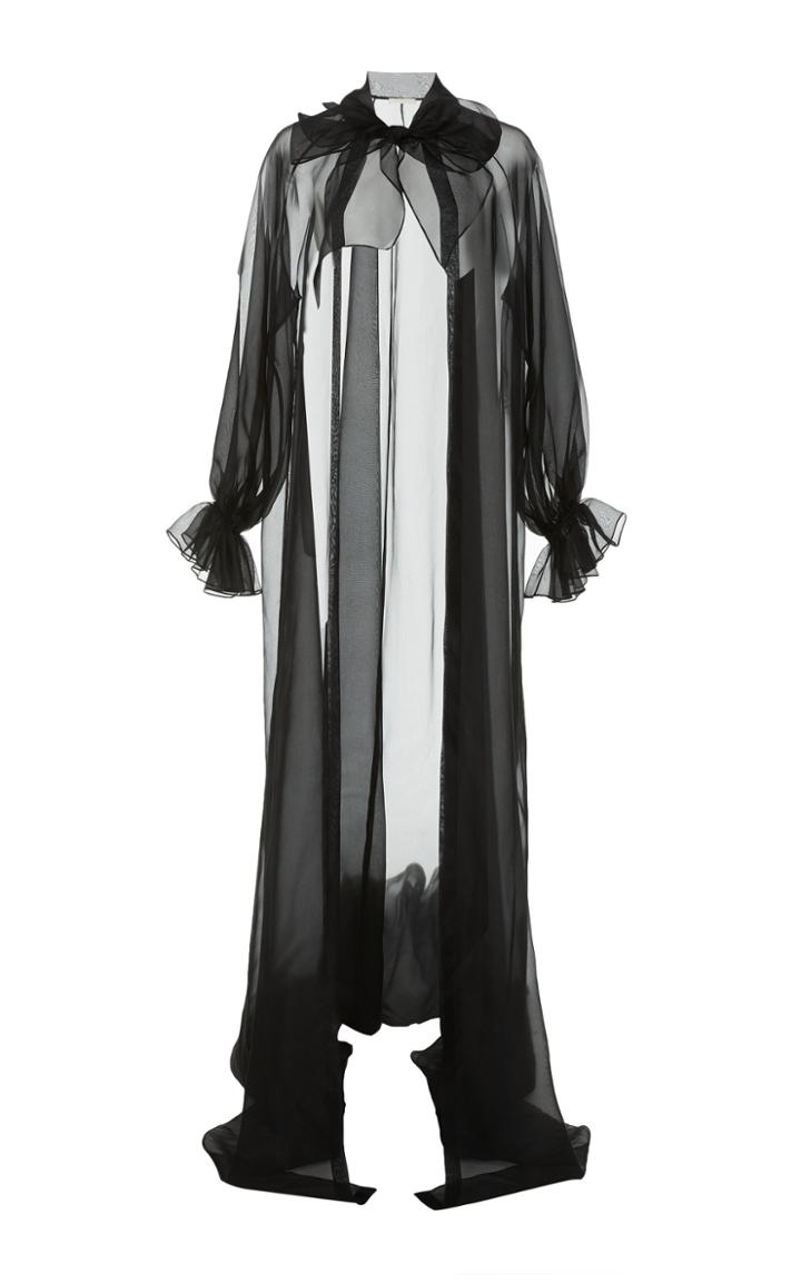 Moda Operandi Naeem Khan Ruffled Tie-accented Silk Cape Size: Xs